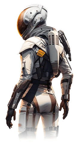 Femme en combinaison spatiale